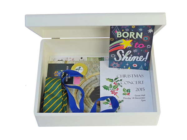 Queensgate  School Memory Wood Box - A4 Box - Personalised