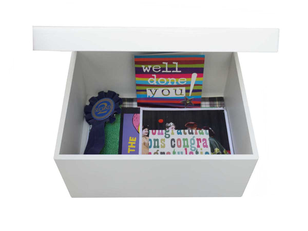 Junior School Logo - Personalised A4-sized St Paul's School Memory Wood box - A4 Chest - Black top