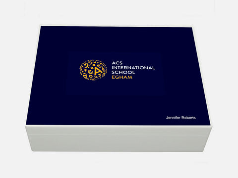 ACS Egham School Memory Wood Box - A4 Box - Personalised