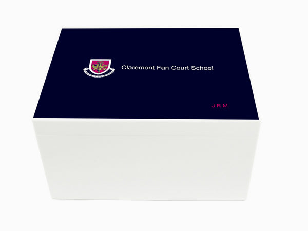 Claremont Fan Court School Memory Wood Box - A4 Chest - Personalised