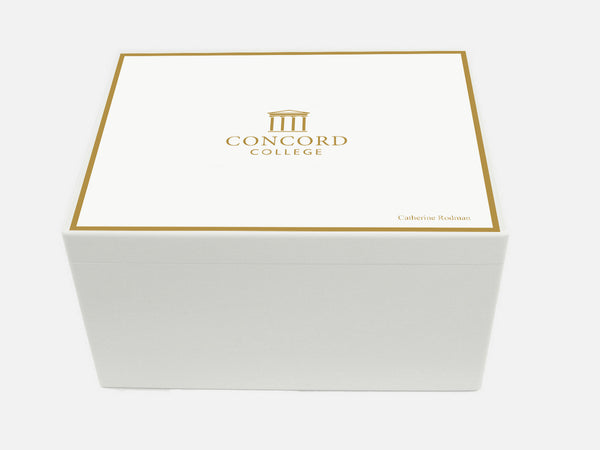 Concord College School Memory Wood Box - A4 Chest - Personalised