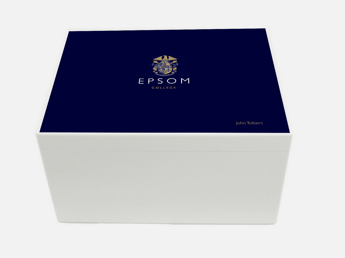A4 Chest - Personalised Epsom College School Memory Wood Box