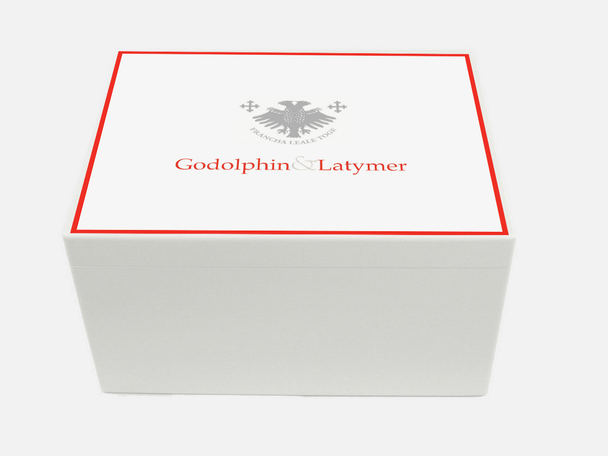 Godolphin & Latymer School Memory Wood Box - A4 Chest - White - Personalised