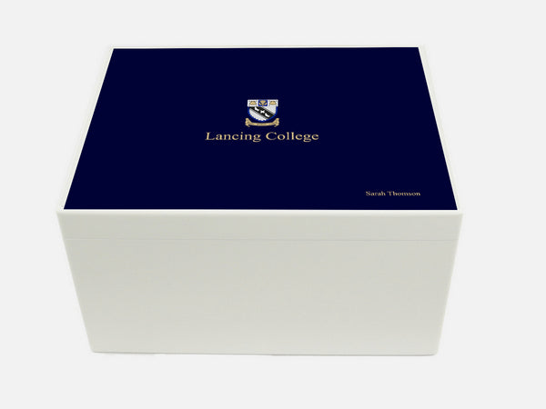 Lancing College School Memory Wood Box - A4 Chest - Personalised