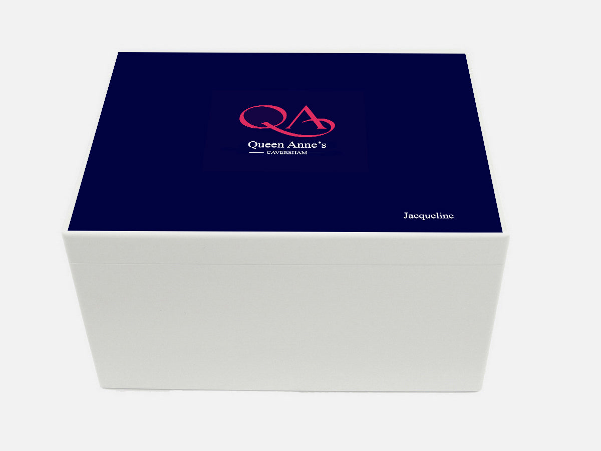 Queen Anne's Caversham School Memory Wood Box - A4 Chest - Personalised