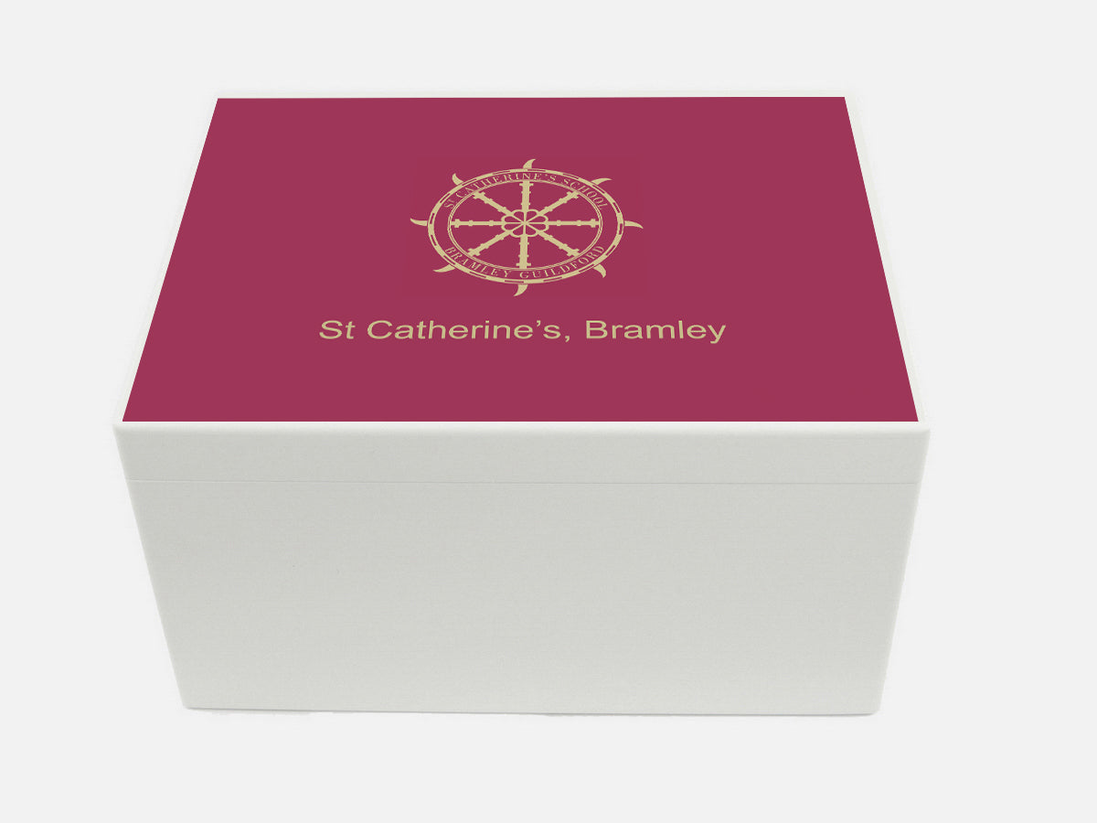 St Catherines Bramley School Memory Wood Box - A4 Chest - Personalised