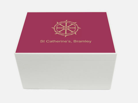 St Catherines Bramley School Memory Wood Box - A4 Chest - Personalised