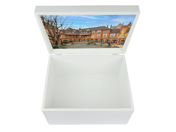 St James Prep School A4-sized Memory Wood Box - A4 Chest - Blue - Personalised