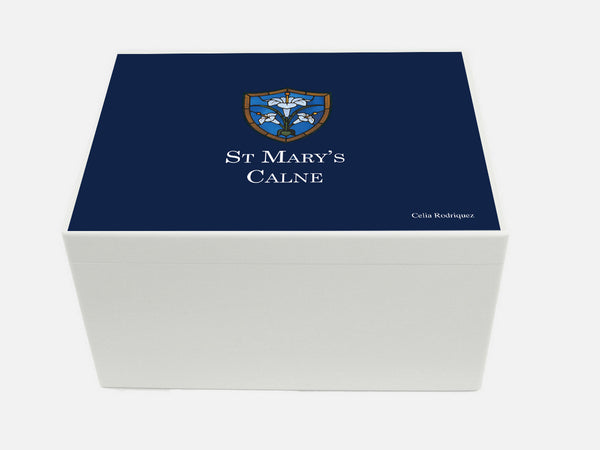 St Mary's Calne School Memory Wood Box - A4 Chest - Personalised
