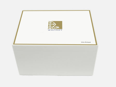 Whitgift School Memory Wood Box - A4 Chest - Personalised - White