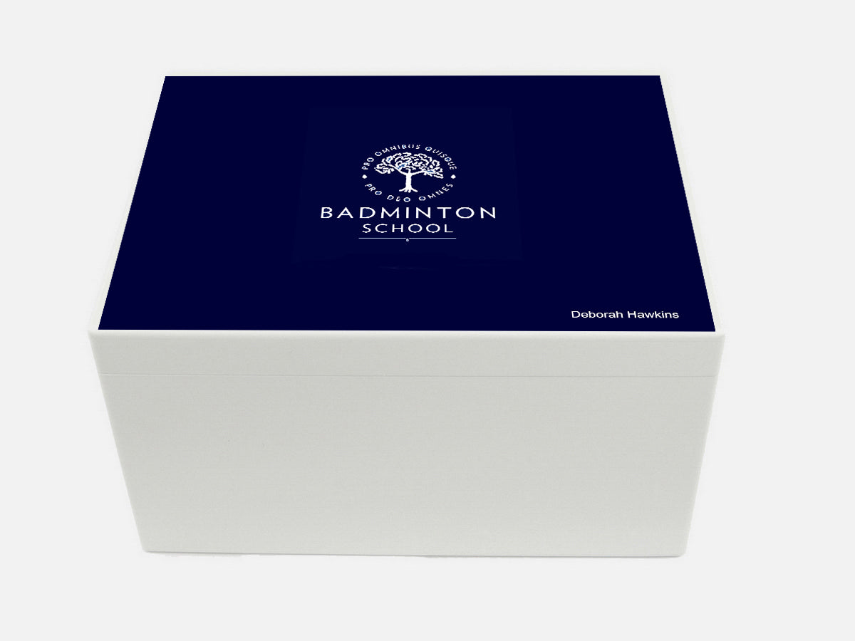 Badminton School Memory Wood Box - A4 Chest - Personalised