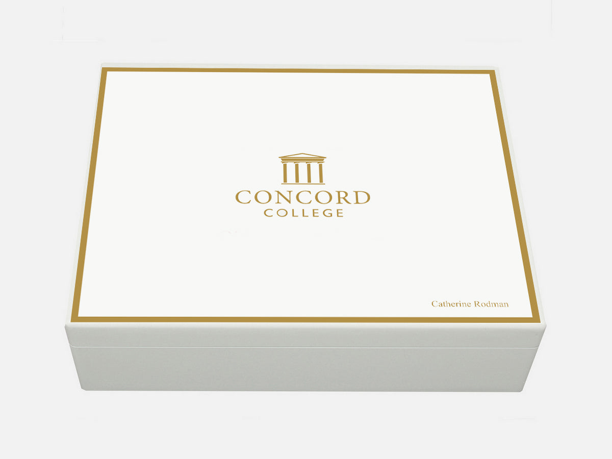 Concord College School Memory Wood Box - A4 Box - Personalised