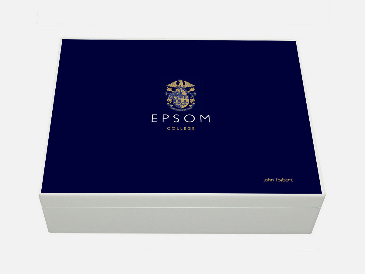 A4 Box - Personalised Epsom College School Memory Wood Box