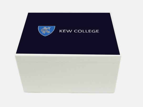 Kew College School Memory Wood Box - A4 Chest - Personalised