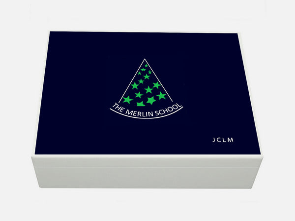 Merlin School Memory Wood Box - A4 box - Personalised