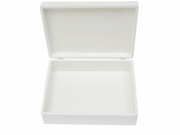 Large A4 Luxury White wooden box for Recipes, Post, and magazines 335 x 260 x 100 mm