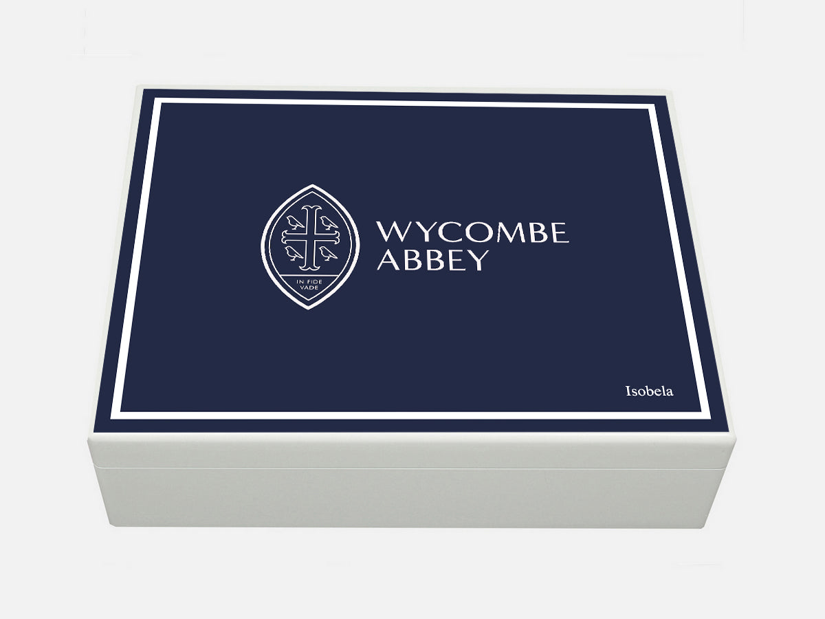 Luxury White A4 Document Wood Box with white border