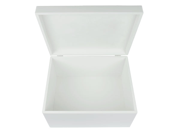 Extra Large Personalised Photo Box| White Wooden Keepsake Memory Box  33.5 x 26 x 18 cm