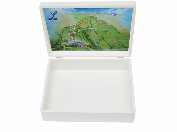 Ludgrove School Memory Wood Box - White - A4 box - Personalised