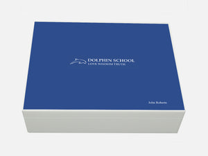 Dolphin School Memory Wood Box - A4 Box - Personalised