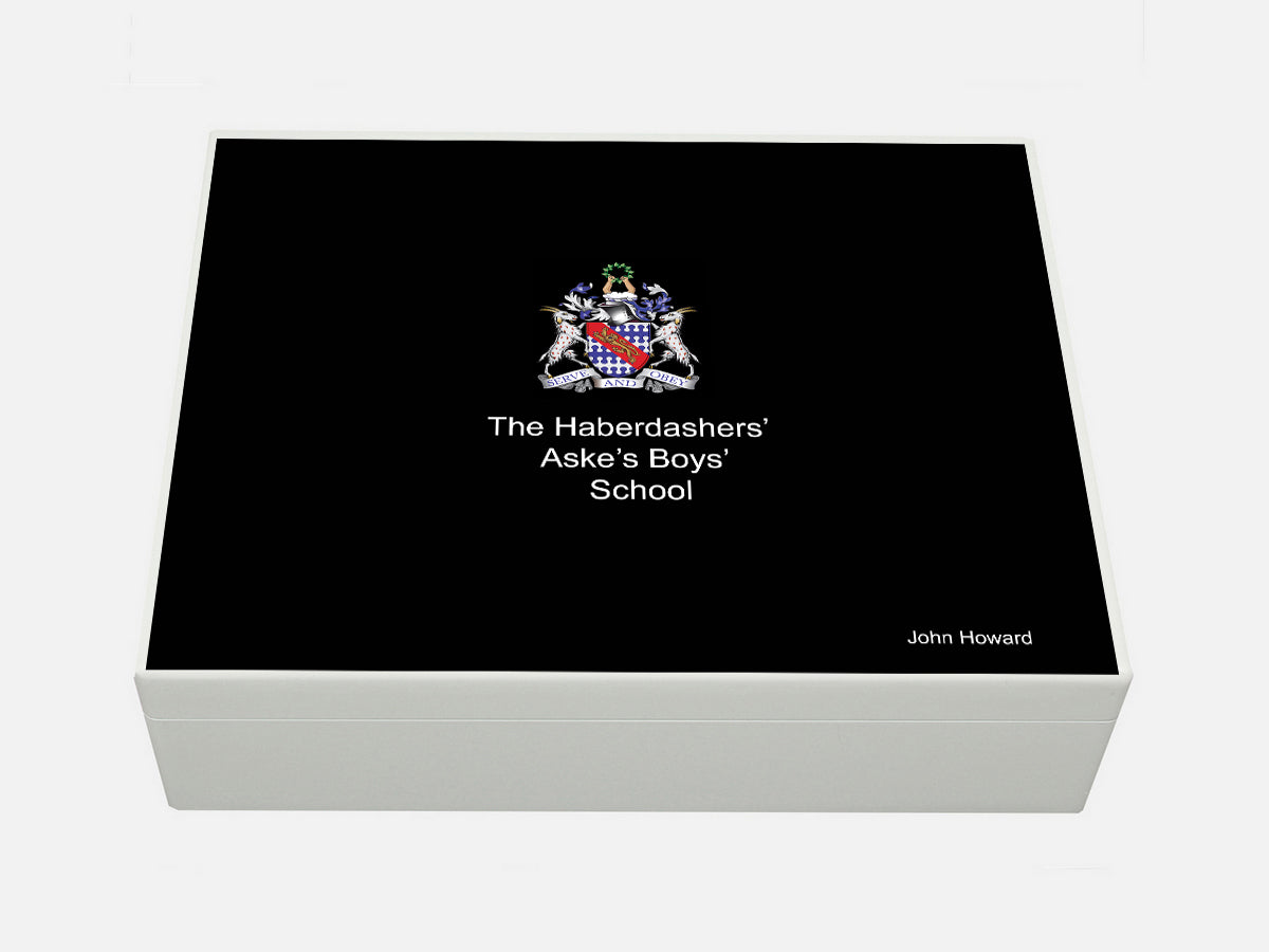 Haberdasher Aske's Boys' School Memory Wood Box - A4 box - Personalised
