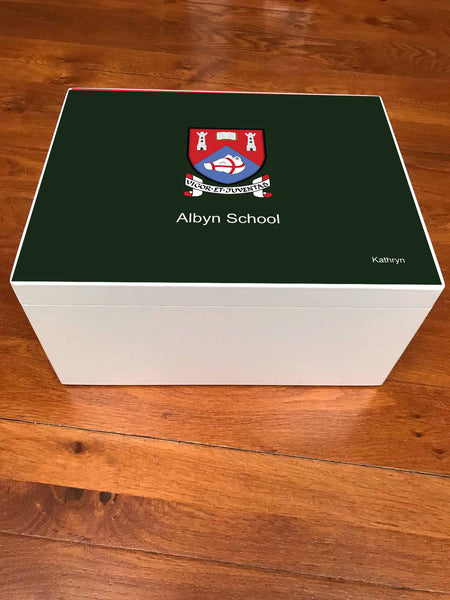 A4 Chest - Personalised Albyn School Memory Wood box