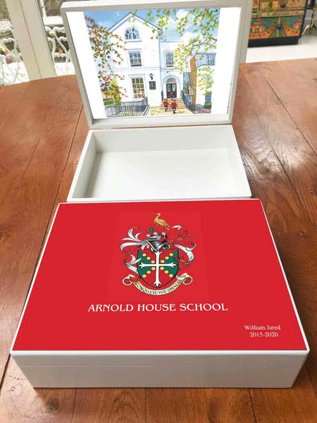 Arnold House School Memory Wood Box - A4 Box - Personalised