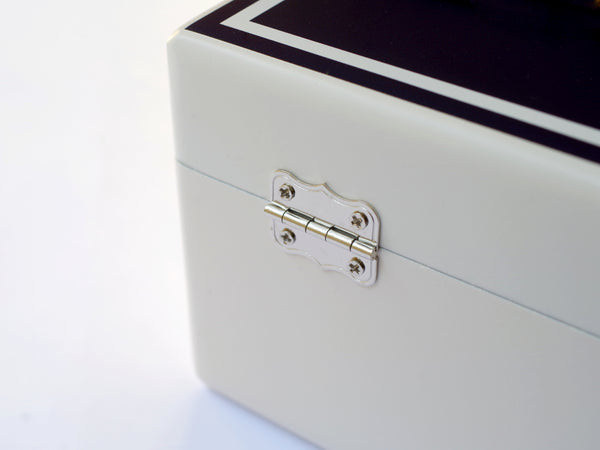 Luxury White Keepsake Memory Box with White Border - Medium