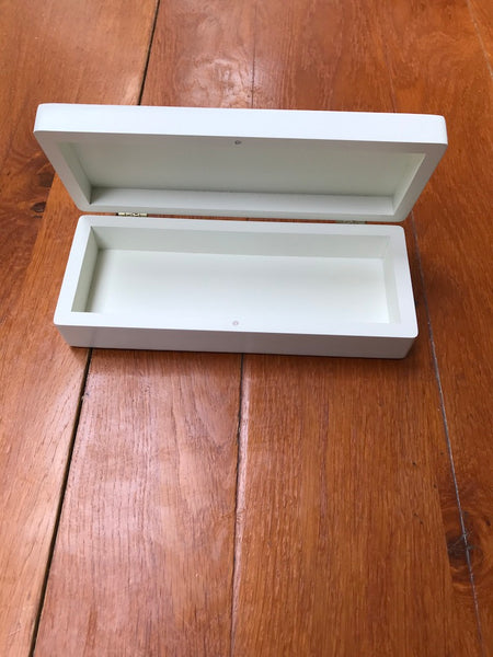 Pencil Case - Luxury White Wood Medium  21.2 x 8.5 x 5 cm