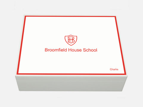 Broomfield House School Memory Wood Box - A4 Box - Personalised