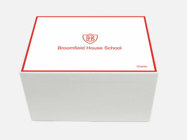 Broomfield House School Memory Wood Box - A4 Chest - Personalised