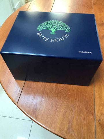 Bute House School Memory A4 Chest Wood Box - Blue - Personalised