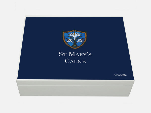 St Mary's Calne School Memory Wood Box - A4 box - Personalised