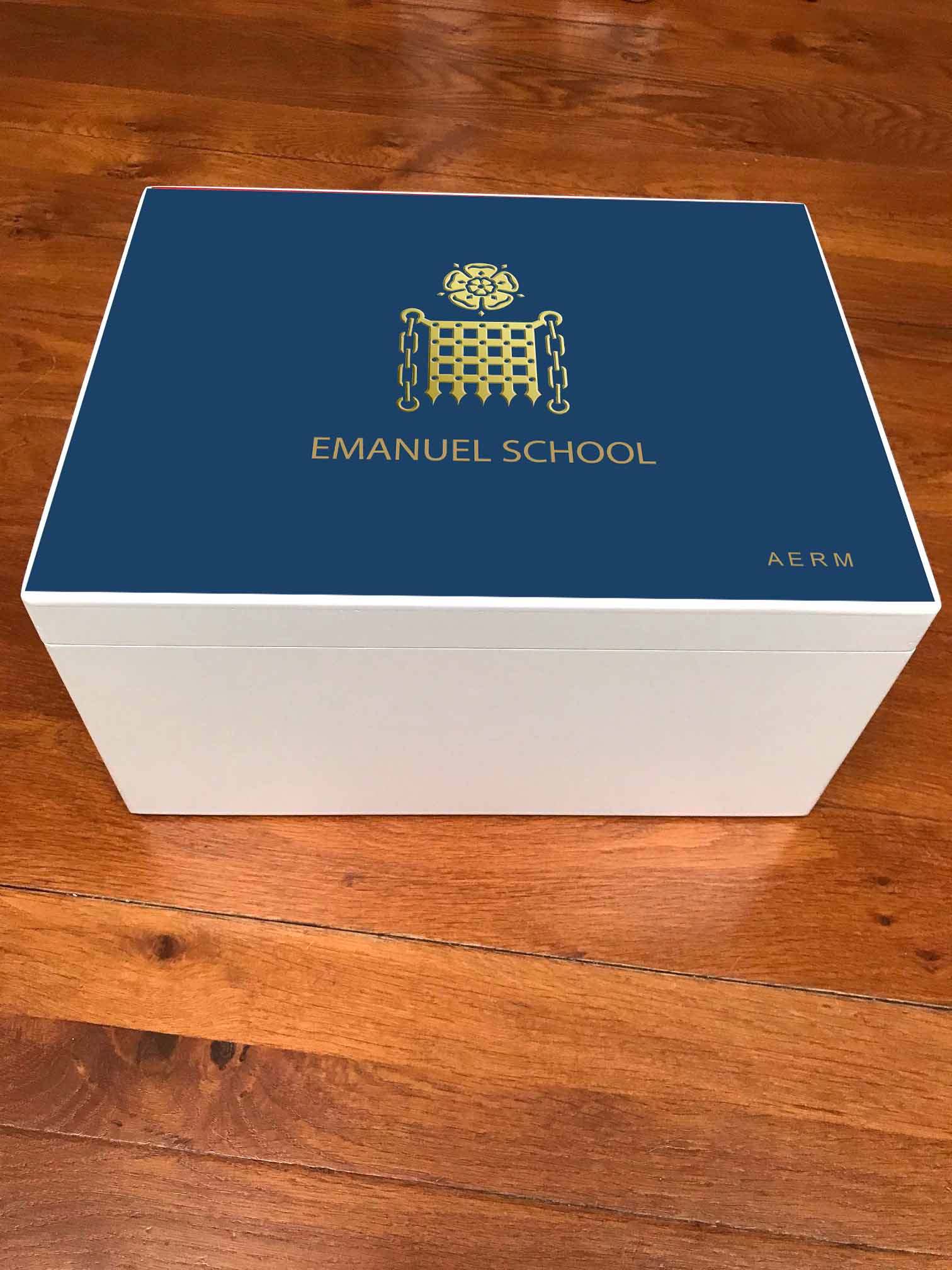 Emanuel School Memory Wood Box - A4 Chest - Personalised