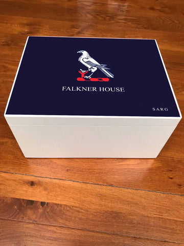 A4 Chest - Personalised Falkner House  School Memory Wood Box