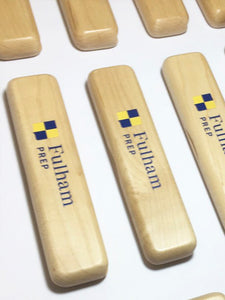 Maple Pen Case only - 25 x Personalised School Maple Pen Case with Crest or Logo or colour top (from £7 per case + VAT)