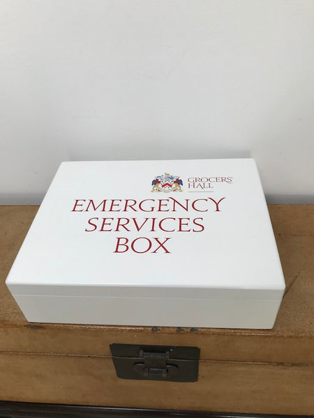 Luxury White A4 Large Emergency Services Wooden Box | Can be Branded Personalised 33.5 x 26 x 10 cm