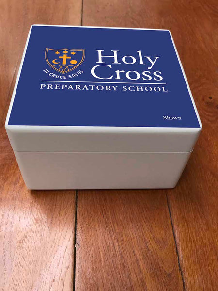 Holy Cross Prep Square School Memory Wood Box