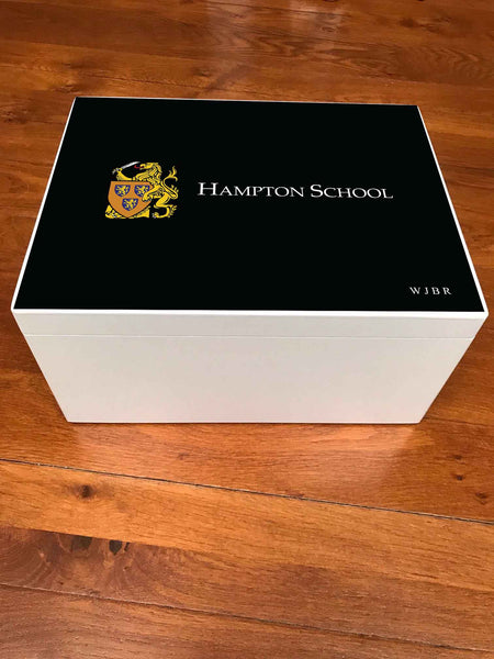 Hampton School Memory Wood Box - A4 Chest - Personalise with a name 335 x 260 x 180 mm