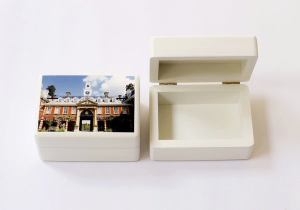 25 x Luxury White  Business Card Holder Wooden Box  106 x 76 x 50 mm