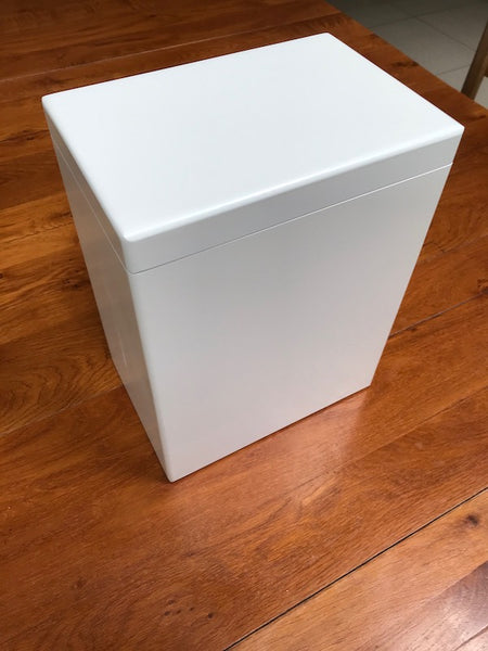 Tall Box File | Luxury Plain White Wooden A4 Storage Box fits A4 size documents, magazines