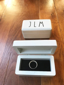 Ring Cufflinks Box x 25 - Luxury White Small Rectangular Wood Box  100 x 50 x 50 mm