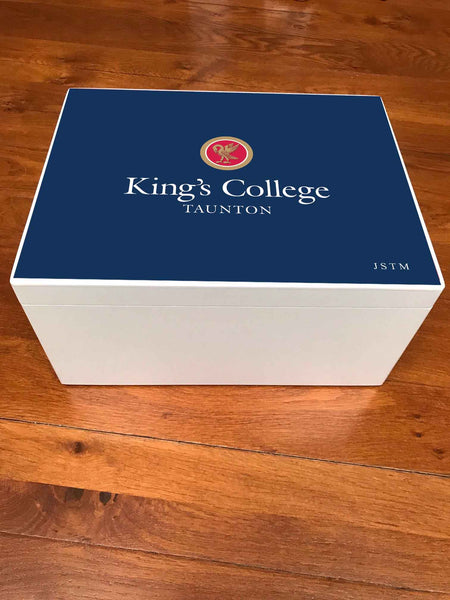 Kings College Taunton School Memory Wood Box  - A4 Chest - Personalised