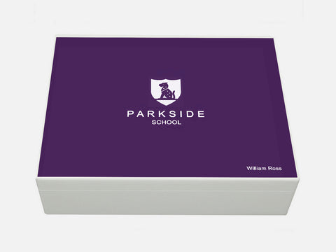 Parkside School Memory Wood Box - A4 box - Personalised