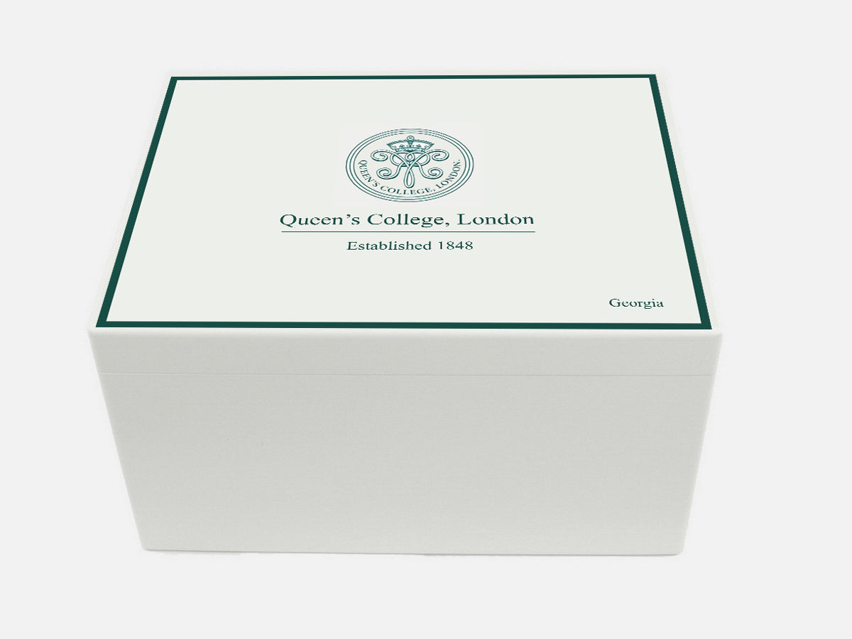 Queen's College Senior School Memory Wood Box - A4 Chest -  Personalised