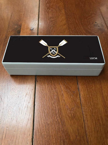 Box 6 - Pencil Box - Personalised St Paul's  School  Boat Club Wooden Pencil Case -  Black top
