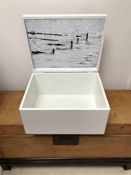 Box 1 - A4 Chest - Personalised St Paul's School Boat Club Wooden Memory box - Black top