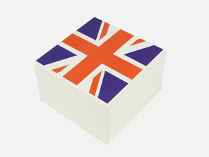 White Union Jack Square Wooden Gift Box