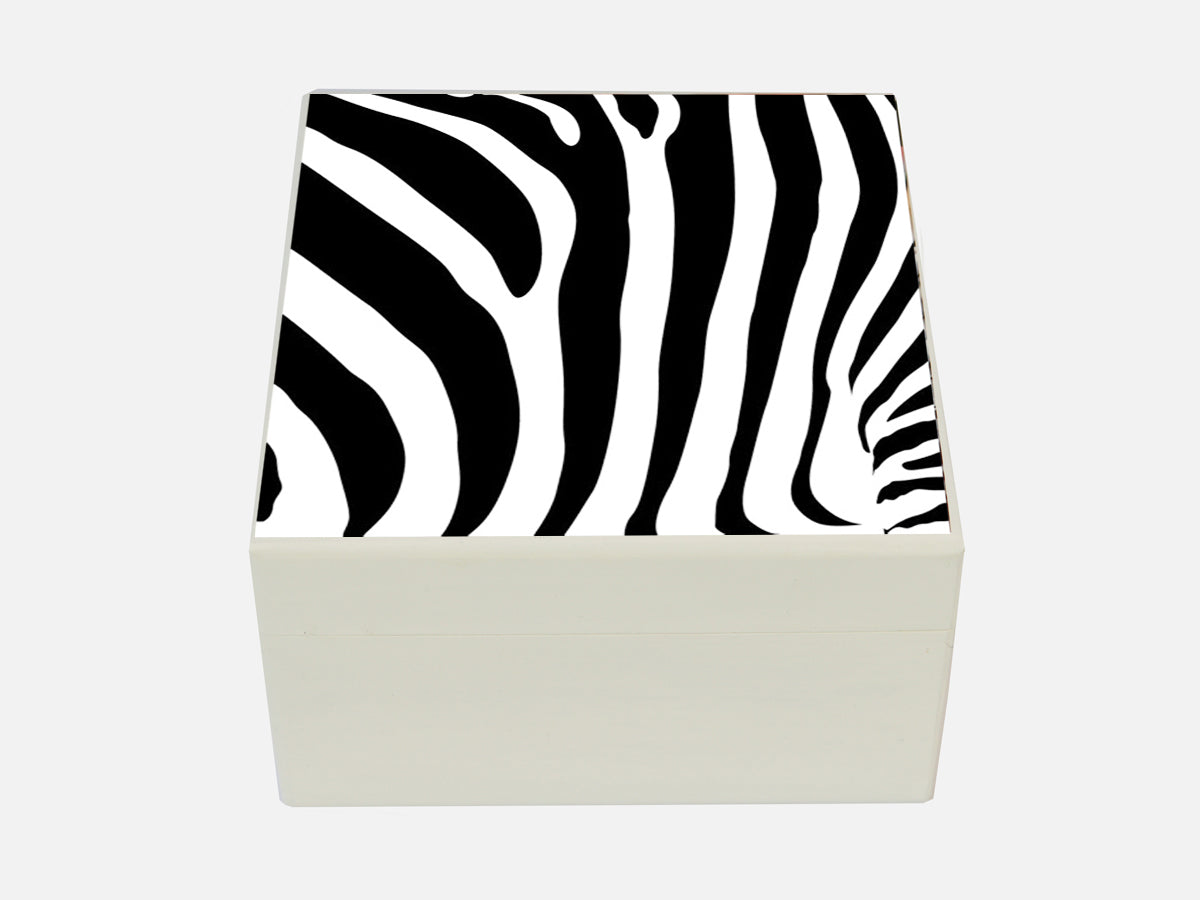 Zebra - Square wood box