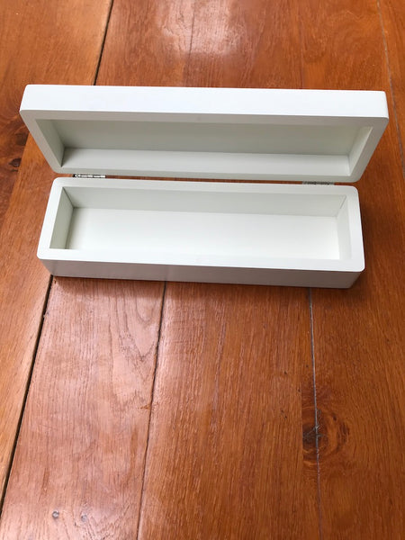 Pencil Case - Luxury White Wood Large  25 x 7.5 x 6.5 cm